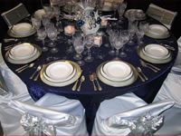 blue wedding setting